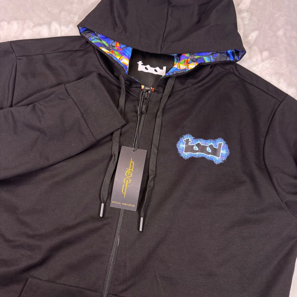 Tool Band Official Merchandise Black Zip Up Hoodie XXL Flaming Eye Psychedelic